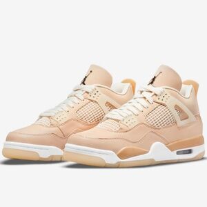 Women Nike Air Jordan 4 Retro Shimmer Beige Tan